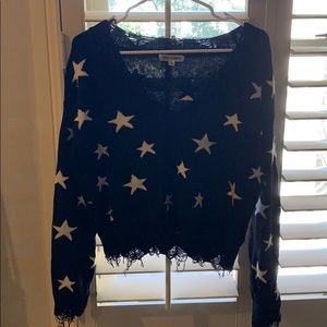 Cropped star sweater